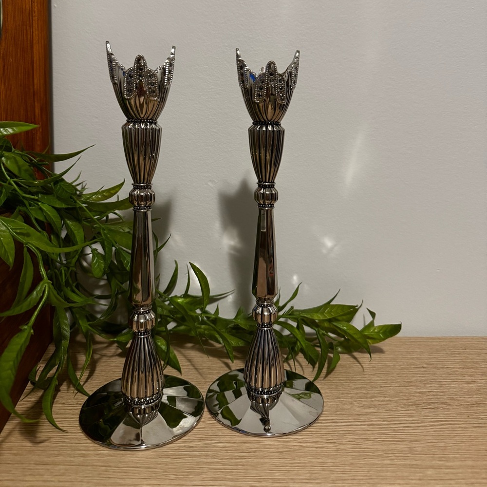 Elegant Wallace Silver Plate Candle Holders